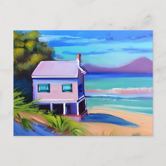 Kleine Hütte am Stilts Ocean Beach Postkarte (Vorderseite)