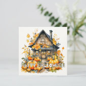 Kleine Hütte im HerbstHalloween Karte (Stehend Vorderseite)