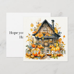 Kleine Hütte im HerbstHalloween Karte