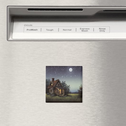 Kleine Hütte im Mondschein Magnet (In Situ (Geschirrspüler))