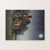 Kleine Hütte im Mondschein Puzzle (Horizontal)