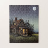 Kleine Hütte im Mondschein Puzzle (Vertikal)