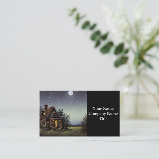 Kleine Hütte im Mondschein Visitenkarte (Stehend Vorderseite)