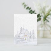 KLEINE HÜTTE IM SCHNEE | Paintable© Postkarte (Stehend Vorderseite)