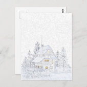 KLEINE HÜTTE IM SCHNEE | Paintable© Postkarte (Vorne/Hinten)