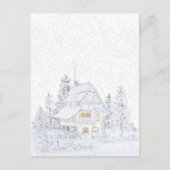 KLEINE HÜTTE IM SCHNEE | Paintable© Postkarte (Vorderseite)