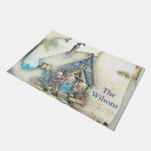 Kleine Hütte im Wald - bezaubernde Flucht Fußmatte (Schrägansicht)