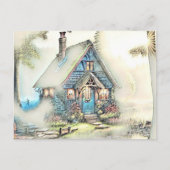 Kleine Hütte im Wald - bezaubernde Flucht Postkarte (Vorderseite)
