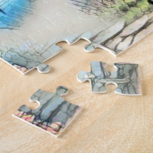 Kleine Hütte im Wald - bezaubernde Flucht Puzzle (Seite)