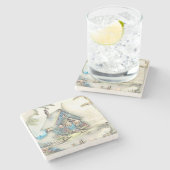 Kleine Hütte im Wald - bezaubernde Flucht Steinuntersetzer (Seitenansicht)