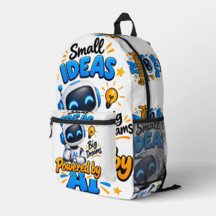 Kleine Ideen Große Träume Süßer AI-Roboter-Totebeu Bedruckter Rucksack