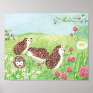 Kleine Igel auf der Wiese Poster