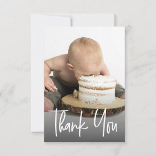 Kleine individuelle Foto-Handlettering-Erstgeburts Dankeskarte