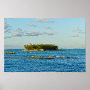 Kleine Insel auf den Bahamas Poster