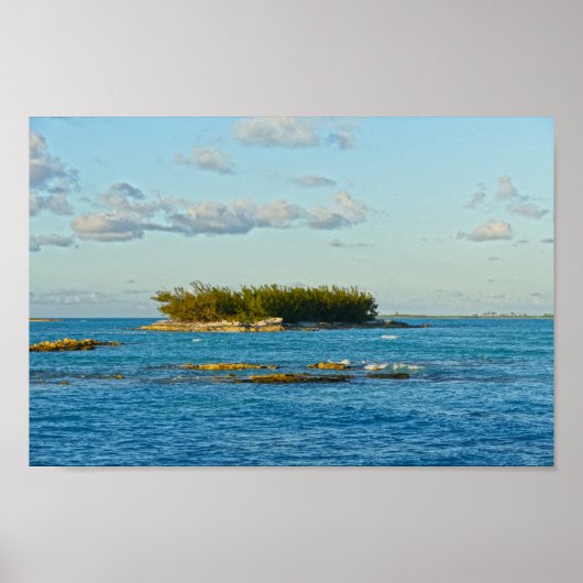 Kleine Insel auf den Bahamas Poster (Vorne)