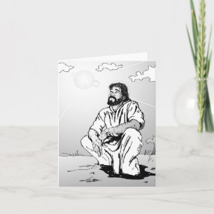 Kleine inspirierende Notenkarte mit Jesus