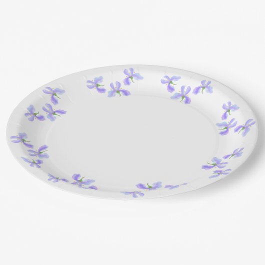 Kleine Iris-Blume Pappteller (Schrägansicht)