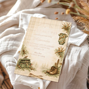 Kleine Jäger-Wald-Andenken-Baby-Party Folieneinladung