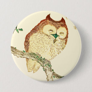 Kleine japanische Eule Button