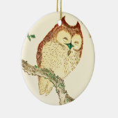 Kleine japanische Eule Keramikornament (Rechts)