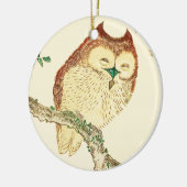 Kleine japanische Eule Keramikornament (Links)