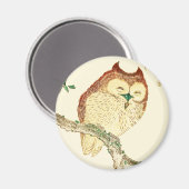Kleine japanische Eule Magnet (Vorderseite/Rückseite)
