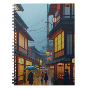 Kleine japanische Rainy Road Notizblock