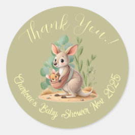 Kleine Joey Baby Shower Classic Round Sticker