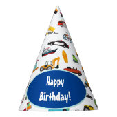 Kleine junge Autos Muster Kinderspiel Geburtstag Partyhütchen (Vorderseite)