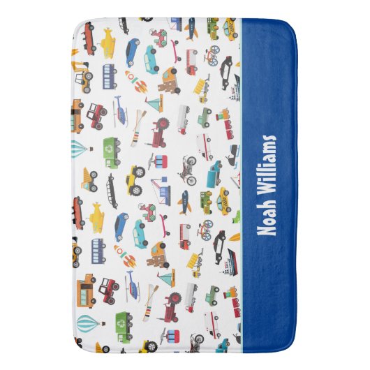 Kleine Junge Dinge, die Autos bewegen Kid Badematte (Vorderseite Vertikal)