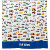 Kleine Junge Dinge, die Autos bewegen Kid Duschvorhang (Vorderseite)