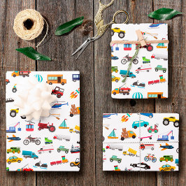 Kleine Junge Dinge, die Autos bewegen Kid Geschenkpapier Set