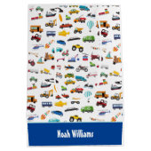 Kleine Junge Dinge, die Autos bewegen Kid Mittlere Geschenktüte (Rückseite)