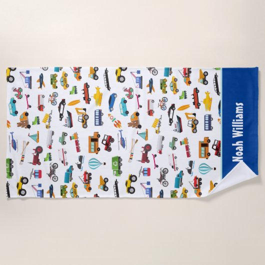 Kleine Junge Dinge, die Autos bewegen Kid Strandtuch (Vorderseite)