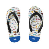 Kleine Junge Dinge, die das Fahrzeugmuster bewegen Kinderbadesandalen (Fußbett)