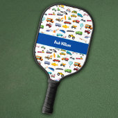 Kleine Junge Dinge, die Fahrzeuge bewegen Kid Name Pickleball Schläger