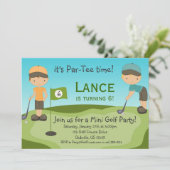 Kleine Jungen-Golf-Geburtstags-Party Einladung (Stehend Vorderseite)