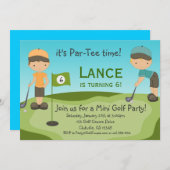 Kleine Jungen-Golf-Geburtstags-Party Einladung (Vorne/Hinten)