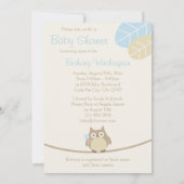 Kleine Jungen sind eine Hoowl Babydusche Einladung (Rückseite)