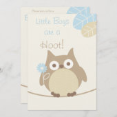 Kleine Jungen sind eine Hoowl Babydusche Einladung (Vorne/Hinten)