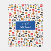 Kleine Jungs Polizeibeamte Pattern Kids Fleecedecke (Vorderseite)