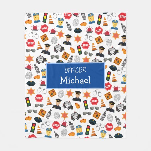 Kleine Jungs Polizeibeamte Pattern Kids Fleecedecke (Vorderseite)