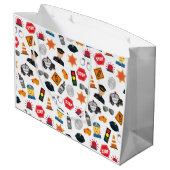 Kleine Jungs Polizeibeamte Pattern Kids Große Geschenktüte (Rückseite Schrägansicht)