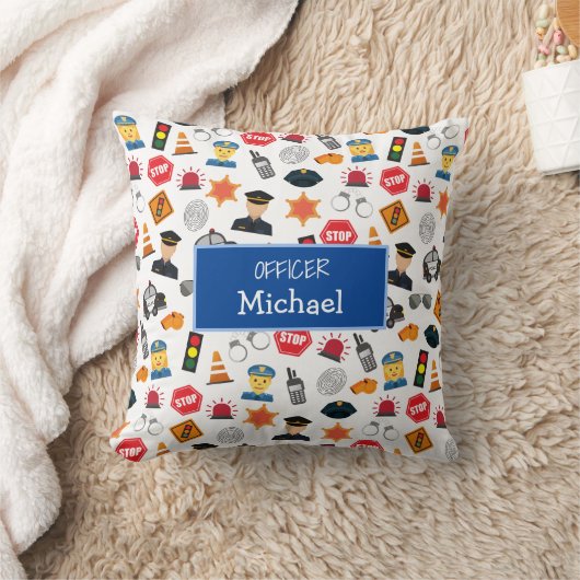Kleine Jungs Polizeibeamte Pattern Kids Kissen (Decke)
