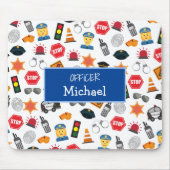 Kleine Jungs Polizeibeamte Pattern Kids Mousepad (Vorne)