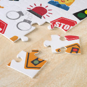 Kleine Jungs Polizeibeamte Pattern Kids Puzzle (Seite)