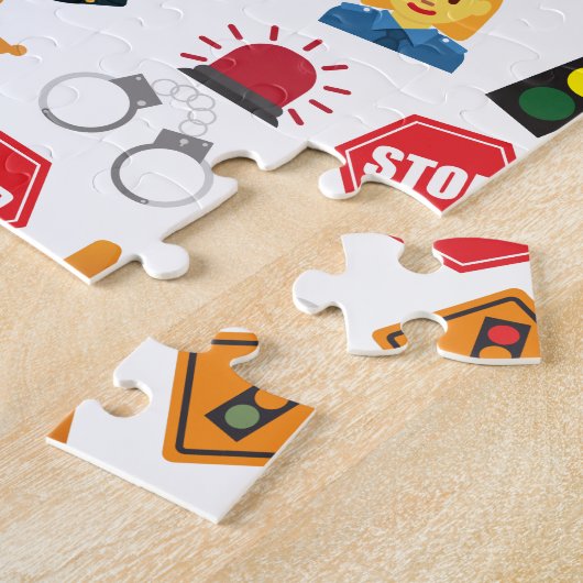 Kleine Jungs Polizeibeamte Pattern Kids Puzzle (Seite)