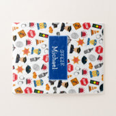 Kleine Jungs Polizeibeamte Pattern Kids Puzzle (Horizontal)