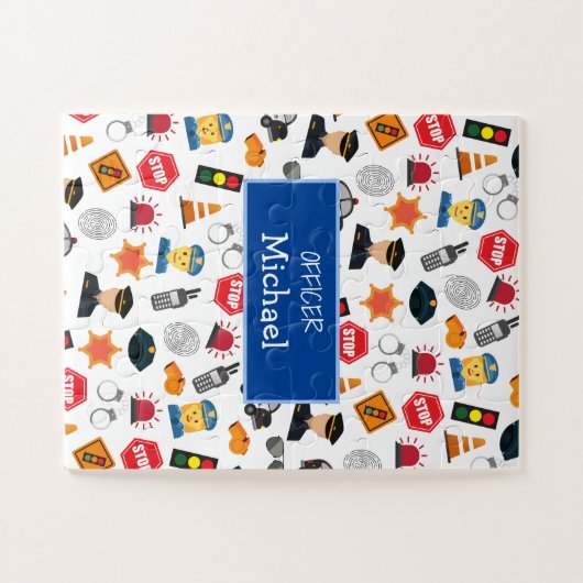 Kleine Jungs Polizeibeamte Pattern Kids Puzzle (Horizontal)