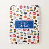Kleine Jungs Polizeibeamte Pattern Kids Puzzle (Vertikal)